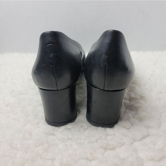 Paul Green Rendi Women's Heel Pump Shoes Size 6 Black Leather Point Toe - Picture 4 of 10
